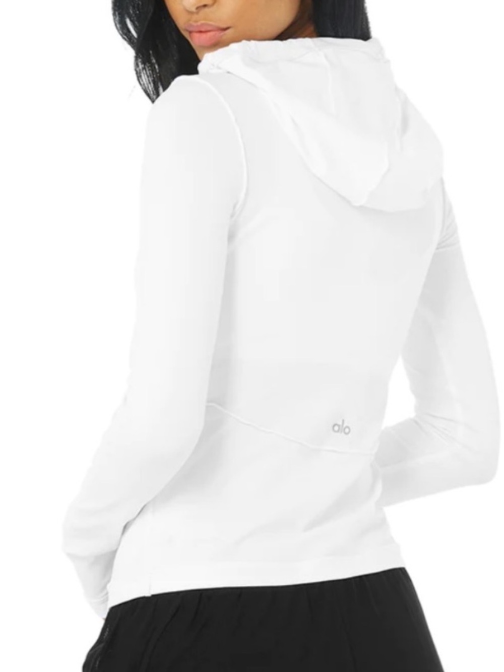 ⭐️Alo Yoga Pullover Hooded Runner Longsleeve  Top White M⭐️
